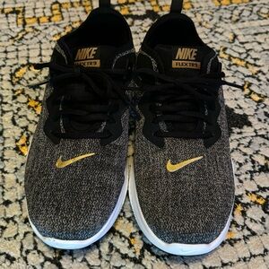 Nike, FlexTR9, Size 8.5 Grey, Black, White, Gold